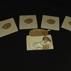 Willow Tree Figurine with Coasters